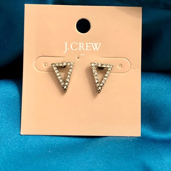 J.Crew Crystal Triangle Stud Earrings NWT 22